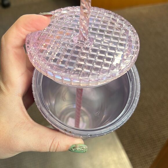 ✨Starbucks 2021 Summer Pink and Blue Grid Kaleidoscope 24 oz Venti Tumbler✨ - Picture 6 of 6